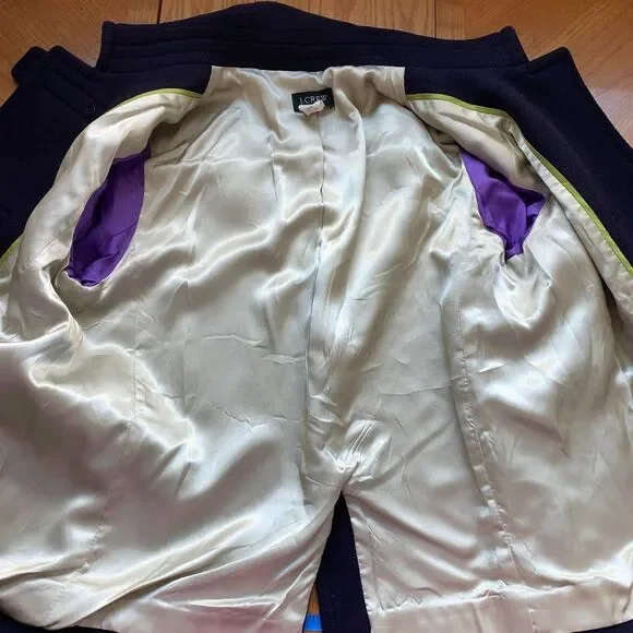 J. Crew Wool Peacoat Jacket Navy Blue Military Style Gold Button Coat Women’s 4 - Picture 4 of 9